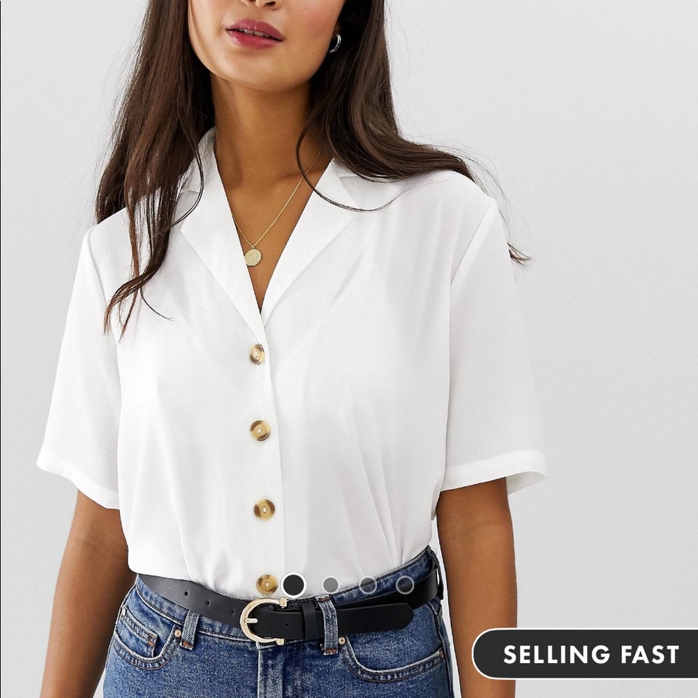 ASOS button through NEW white blouse Size 6